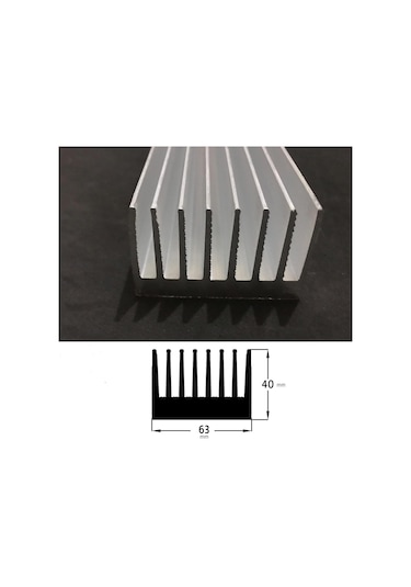 Alüminyum Soğutucu Profil Led Soğutma Profili Kalın 63 X 40 Mm 511373047