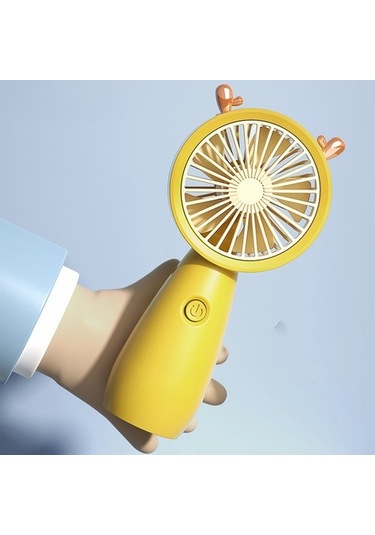 Usb Mini El Fanı Açık Mini Masaüstü Ofis Dilsiz Şarj Taşınabilir El Fanı Sarı 0290 Renkli