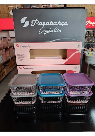 Paşabahçe 950126- Frezya 6 Lı Saklama Kabı 3 Renkli Şeffaf
