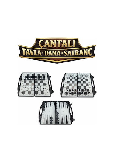 Çantalı Üçü Bir Arada Set - Satranç - Tavla - Dama