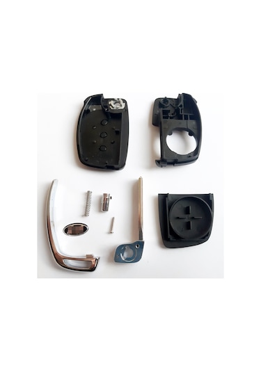 Hyundai Uyumlu Metal Logolu HYN17 Uçlu Sol Kanal Anahtar Kumanda Kabı