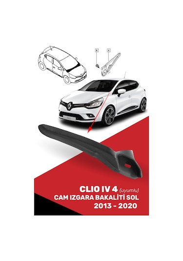 Cnd Clio Iv 4 Uyumlu Cam Izgara Bakaliti Sol, 668630559r