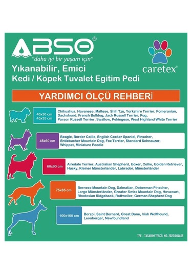 Abso 4 Katlı Yıkanabilir Emici Köpek Pedi Kahve Kemik Baskılı