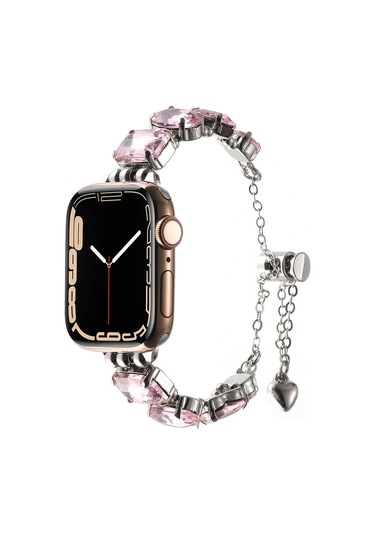 iOs Watch Uyumlu  42mm Zore Krd-115 Renkli Taş Tasarımlı Kordon-colorful