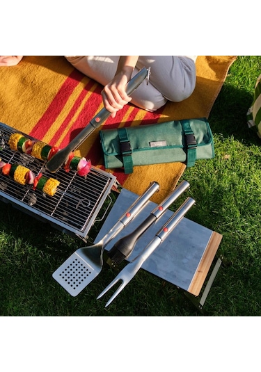 Joseph Joseph Grillout 3 Lü Paslanmaz Çelik Barbekü Spatulası, Maşa Ve Çatal Seti