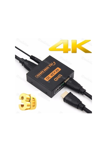 2 Port Uhd 4K Hdmi Splitter Switch 4435A Çoklayıcı Çoğaltıcı Çok