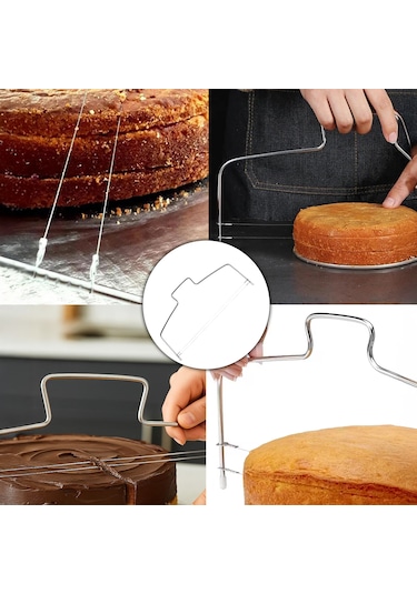Porsima Ivo-pst156 2 Telli Paslanmaz Ayarlanabilir Pasta Kesici Kek Katmanı Dilimleme Teli Çelik