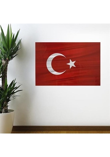 Buffer Dalgalanma Efektli Manyetik Duvar Stickerı Türk Bayrağı 75 X 50 Cm Çok Renkli