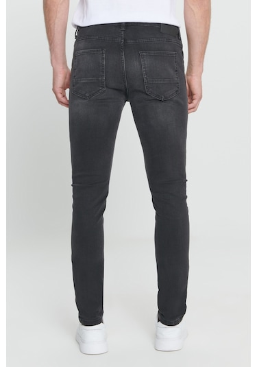 AC&Co / Altınyıldız Classics Ekstra Slim Fit Riss Pamuklu Esnek Denim Jean Erkek Kot Pantolon Antrasit