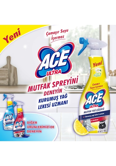 Ace Çamaşır Suyu İçermez Ultra Köpük Mutfak 3 x 700 ML