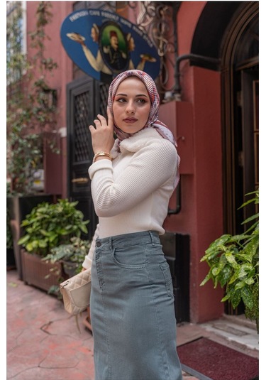 Ara Boy Likralı Gabardin Etek Mavi