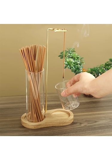 Honeybeeshop Geri Dönüştürülmüş Ahır Mumluk Cam Tabak Mermer Taban Retro 5 Çift Yuvarlak Bardak Tütsü Brülörü