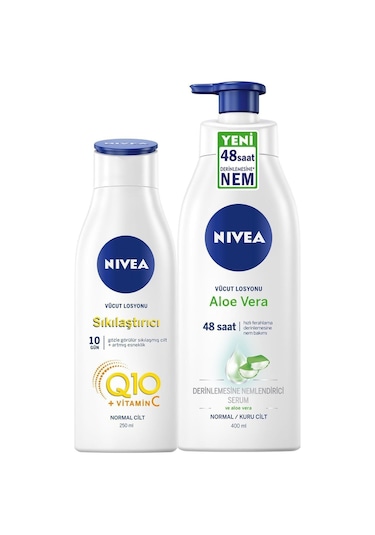 Nivea Q10 Sıkılaştırıcı Vücut Losyonu 250 ML + Aloe Vera Vücut Losyonu 400 ML