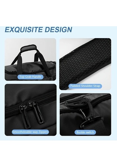 Sandwich Yobenki 003 Siyah Seyahat Sırt Çantası: Omuz Askılı, Ayakkabı Bölmesi Siyah