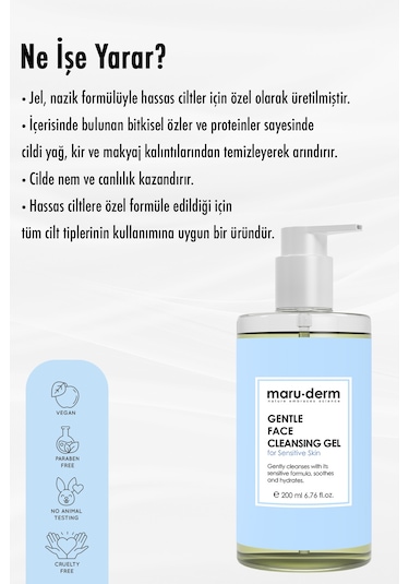 Maruderm Hassas ve Atopik Ciltler İçin Yüz Yıkama Jeli 200 ML