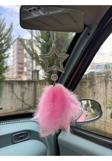 Araba Dikiz Ayna Süsü Taşlı Ayna Süsü Yıldız Renkli Koleksiyon