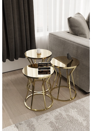 Kum Saati Zigon Sehpa Gold Bronz