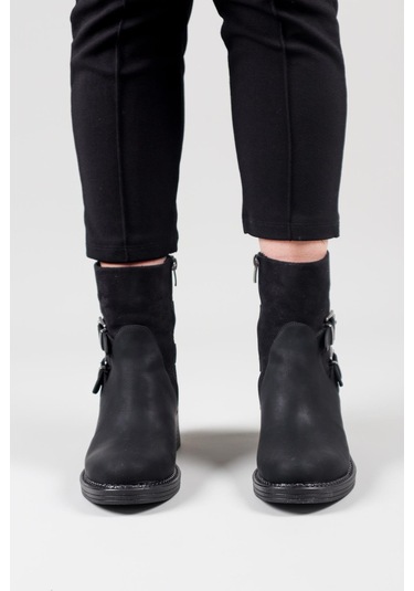 Eliska Çift Tokalı Bot Siyah-7405-siyah Siyah