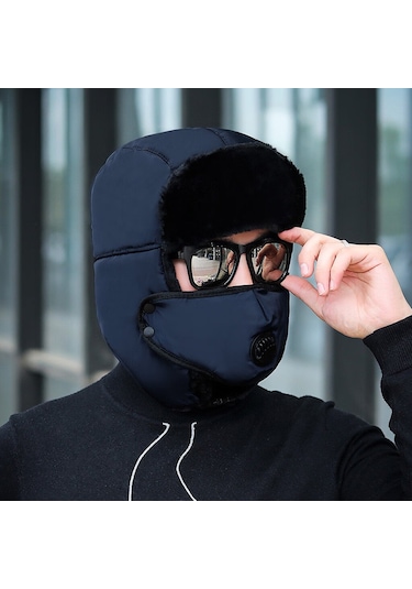 Cbtx Global Unisex Outdoor Kışlık Maskeli Bere Şapka - Lacivert