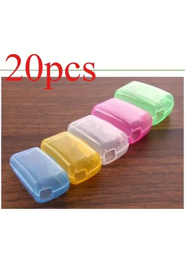 Willowhaven 20 Adet Taşınabilir Diş Fırçası Başlığı Saklama Kutusu Kapaklı Çeşitli Renkler Ev Seyahat