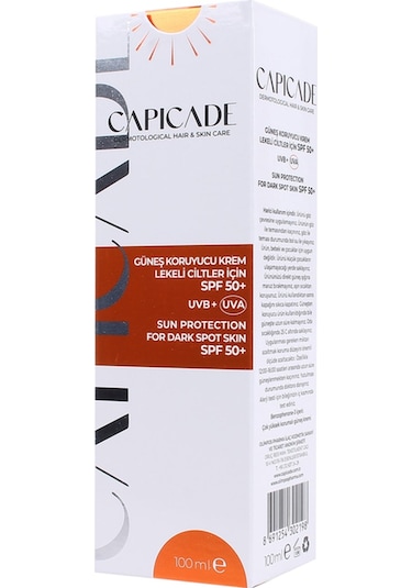 Capicade Spf 50+ Güneş Koruyucu Krem Lekeli Ciltler 100 Ml