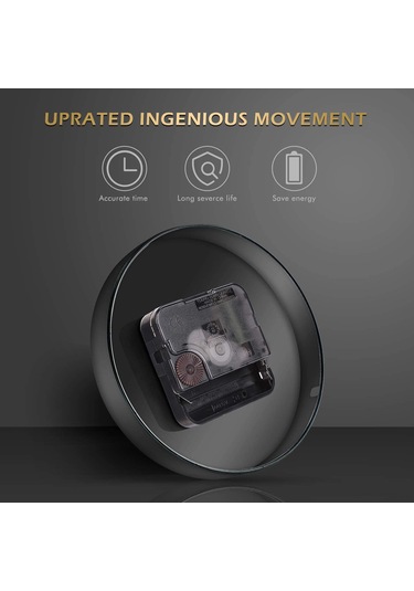 Maiyame Büyük Boy Siyah 3d Duvar Saati - Plastik+akrilik Dıy Dekoratif Saat, 25.5-47 İnç Ayarlanabilir, Zarf:40 14 8 Cm, Aa Pil Dahil Değil Siyah