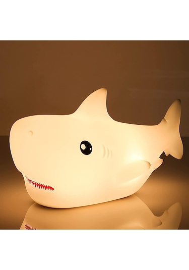 Gece Lambası - Köpekbalığı Gece Lambası Hayvan Lambası 7 Renk Değiştiren Lamba Sevimli Çocuk Gece Lambası Usb Şarjlı Sevimli Lamba Çocuk Odası Köpekbalığı Diğer