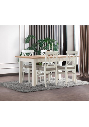 Alaçatı Açılır Masa Beyaz - Ceviz