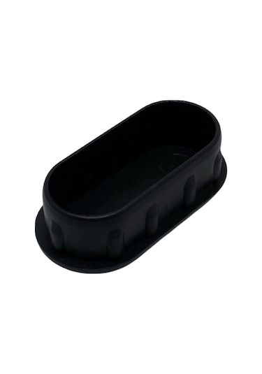 Oval Demir Profil İç Tapa Geçme Plastik Ayak Geçme Koruma Plastiği 50mm X 25mm 2 Adet Siyah Siyah