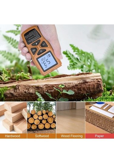 Suntek Ahşap Nem Ölçer Taşınabilir Test Aracı Odun Sarı