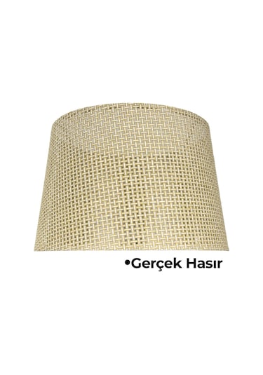 Hasır Krem Doğal Lambader Şapkası Krem