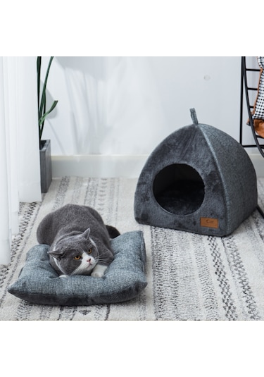 Geeroyoo Üçgen Kedi Yatağı Sıcak Kalın