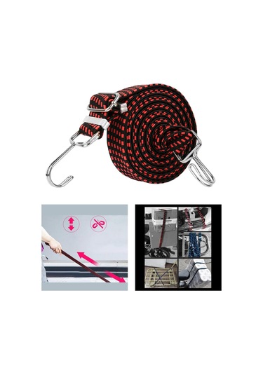 Homyl Kancalı Ağır Hizmet Elastik Bungee Cord Kırmızı-0,5-m Kırmızı 0,5 M Kırmızı