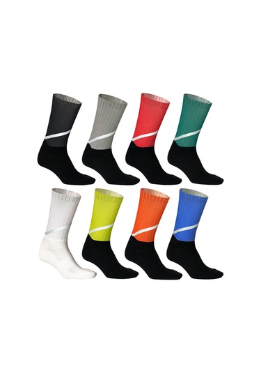 Lemestar Gece Bisikletçilik Ve Koşu İçin Yüksek Yansıtıcı Orta Bilek Çorabı - Antipatlama, Ter Emici, Nylon Spor Çorap Unisex Dh-31x