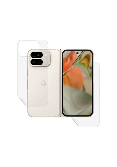 Google Pixel 10 Pro Fold Uyumlu Ön+arka Body Şeffaf Ultra Koruyucu Nano Jelatin