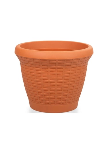 Hasır Saksı 42 Lt - Kiremit Renk