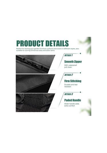 Veranda Yastık Depolama Çantası, Dış Mekan Mobilyaları Yastıkları İçin 68 İnç Depolama Çantası Altın