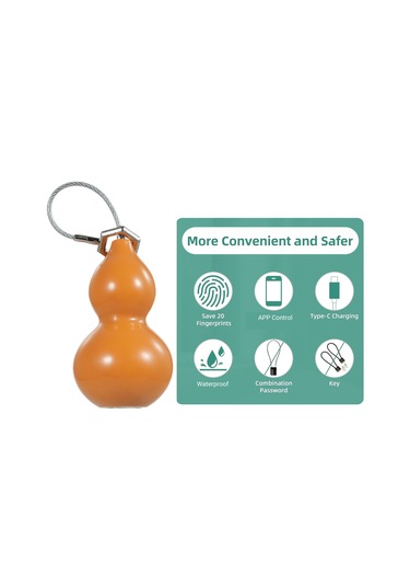 Kosona Akıllı Parmak İzi Kilitli Kilit - 20 Parmak Kayıt, Ip65 Su Geçirmez, Sarı T08b Modeli