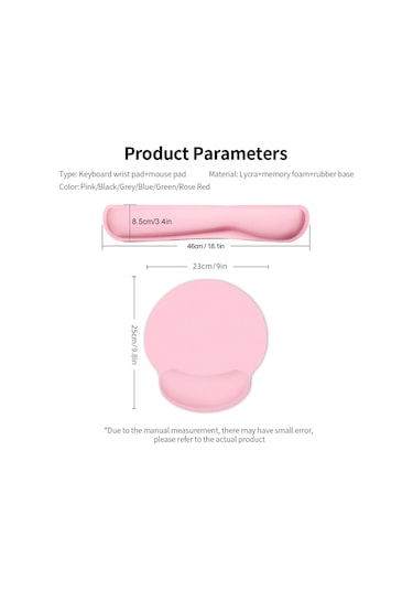 Hafızalı Köpük Klavye Bilek Desteği Mouse Pad Seti,gri