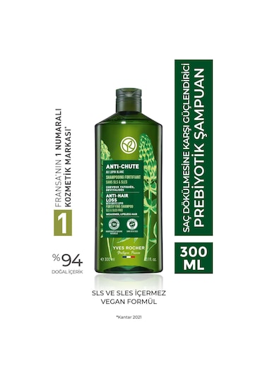 Yves Rocher Saç Dökülmesine Karşı Güçlendirici Prebiyotik Vegan Şampuan 300 ML