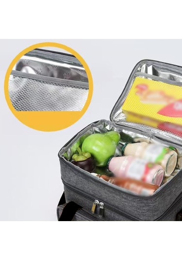Dolıty Yalıtımlı Soğutucu Torba 18l Sıcak Soğuk Gıda Gri Gri