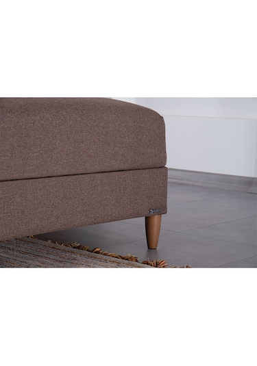 Kilim Mobilya Scandi Köşe Uzanmalı Yataklı Köşe Takımı Hem Sağ Hem Sol Köşe Olarak Kullanılabilir Kahverengi