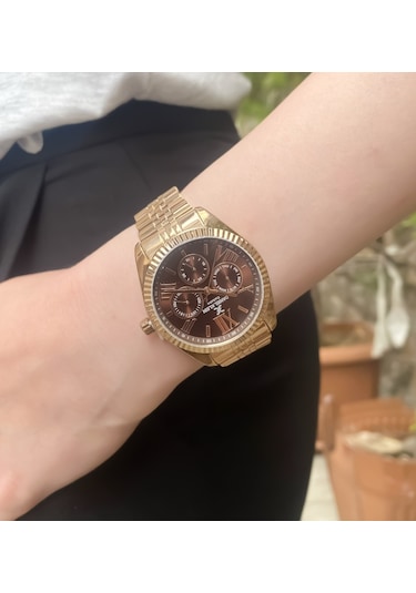 Daniel Klein Dke.1.10847-7 Exclusive Tüm Fonksiyonlar Aktif 3 Atm Suya Dayanıklı Bakır Renk Kadın Kol Saati Bakır