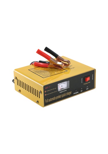 Symbee 6v/12v Akıllı Akü Şarj Cihazı, Otomatik/manuel Mod, Lityum Ve Kurşun Asit Aküleri İçin, Sarı, Küçük Avrupa Standartı Mf-1