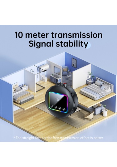 Lemestar Gt77 Bluetooth 5.4 Çift Fonksiyonlu Alıcı/gönderici: Nfc Hızlı Bağlantı, Rgb Işık, Tf Kart Desteği, Mikrofonlu, 3.5mm Aux+2rca, Siyah