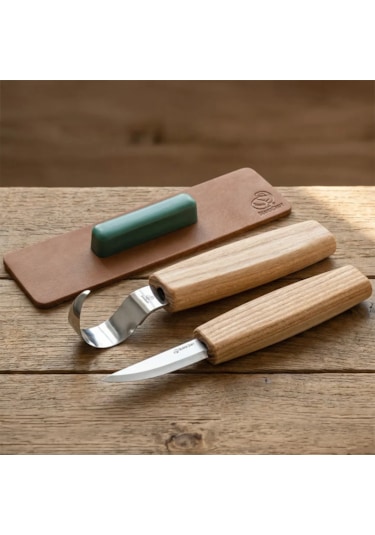 Beavercraft S01 Ahşap Kuksa Kaşık Oyma Bıçağı Seti 4 Parça
