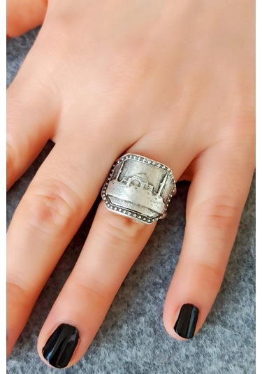 Ayasofya Hagia Sophia Şekilli Kadın Yüzük Gümüş Kaplama Ayarlanabilir El Yapımı Kadın Yüzük