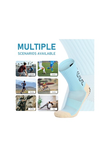 Konesam Unisex Spor Çorapları - Yumuşak Yastık Tabanı, Anti Kayma Özelliği, Nemi Emici, Geniş Lastik Manşet, 245-275mm Ayak Boyu Beyaz