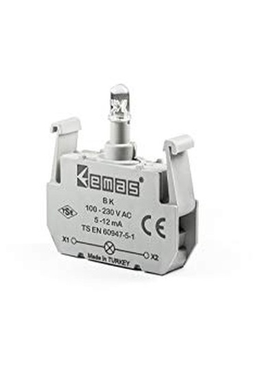 Emas Bk Kırmızı-220vac,buton Lamba