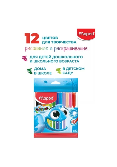 Maped Çizim İçin Yıkanabilir Okul Kalemleri Ocean, 12 Renk 179623007